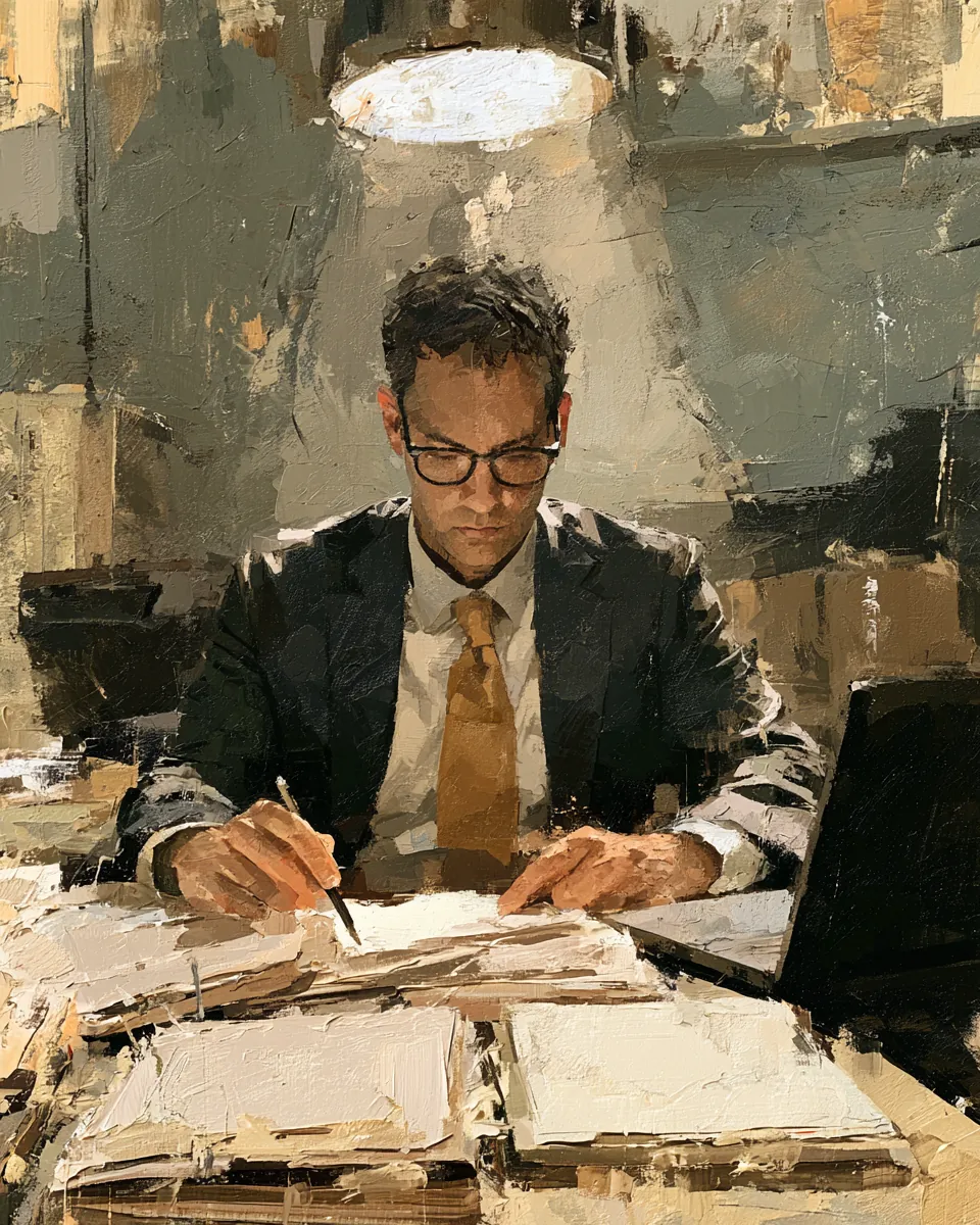 Analyst comparing personal loan lender data across documents at a desk