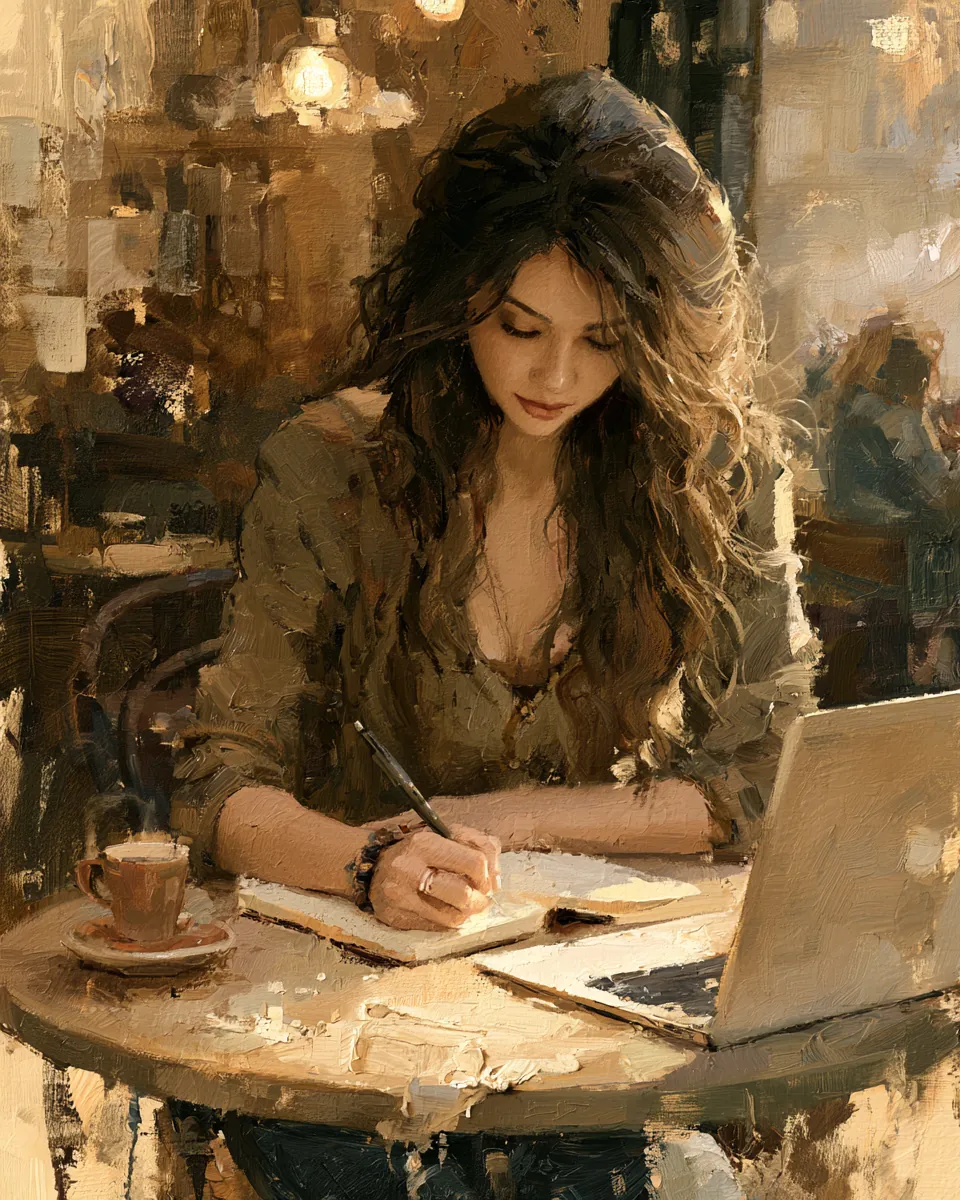 Financial writer drafting a personal loan guide in a notebook