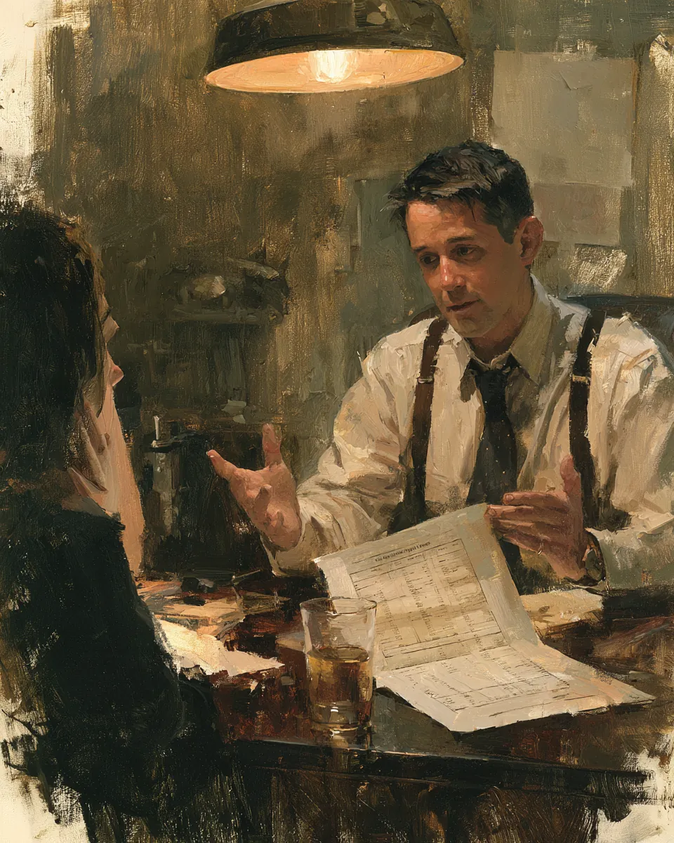 Financial counselor explaining personal loan rate factors across a desk